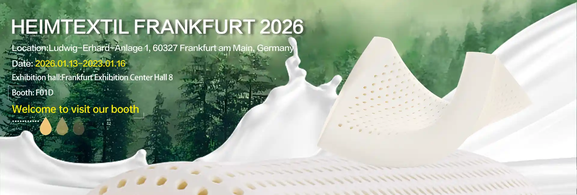 Klar til 2026 International Home and Commercial Textile Fair? Besøg Jiasheng Latex på F01D